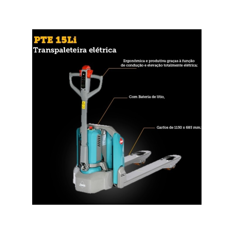 PTE 1.5 G 115 685 - LÍTIO -Transpaleteira elétrica - PTE 15Li 1150 x 685 mm (PBR) | N21062002532