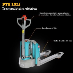 Transpaleteira elétrica Ameise® 1500 kg - PTE 15Li 1150 x 685 mm (Palete PBR) | 5177107700