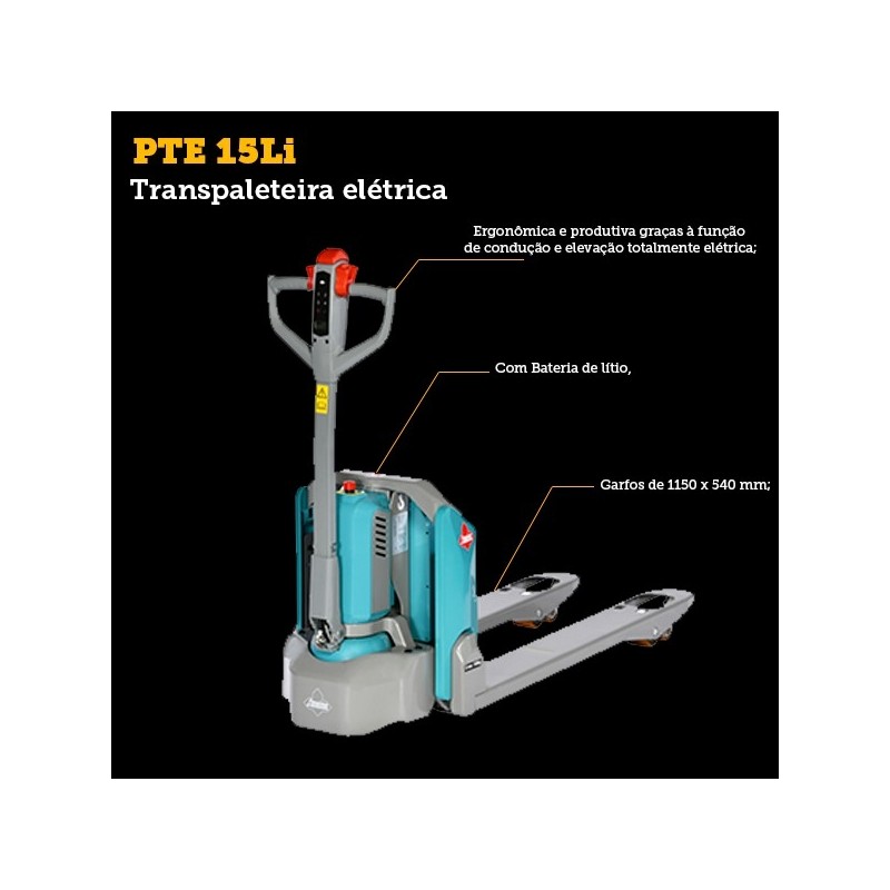 Promocional- Curitiba: Transpaleteira elétrica Ameise® 1500 kg - PTE 15Li 1150 x 540 mm (EuroPalete)