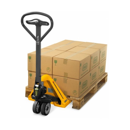 Paleteira Manual Jungheinrich para transportar até 2.2t de mercadorias. Compra online.