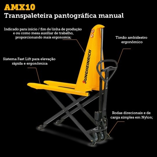 Transpaleteiras Manuais com Elevação para uso diário. Versatilidade para Ambientes Reduzidos.